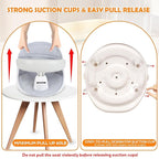 Swivel Baby Bath Seat, Openable Armrest and 360° Rotatable Baby Bath Seat for Babies 6 Months & up, Baby Bath Mat/Rinse Cup/Brush/Baby Shower Cap Included, White