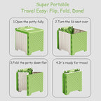 Portable Potty Seat for Toddler, Kids Travel Potty Foldable Compact Potty Training Toilet Seat with Cleaning Bags for Car, Camping, Travel, Outdoors (Green)