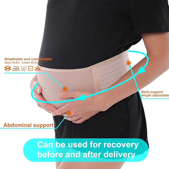SIYWINA Maternity Belt Pregnancy Support Belt Bump Band Abdominal Support Belt Belly Back Bump Brace Strap