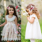 2pcs Lace Hair Bows for Girls, White Lace with Burgundy Hair Ribbons, Alligator Bow Hair Clips, Handmade Hair Accessories for Girls