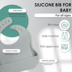 Bluet B- Silicone Baby Feeding Set - Baby Led Weaning Supplies - Baby Spoons, Suction Bowl - Plate - Baby Utensils - Silicone Feeding Set for Baby First Foods, Infant Eating - 8pcs - Gray