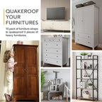 Furniture Anchors (10 Pack) Anti Tip Furniture Straps for Baby Proofing, 400lbs Tension Earthquake Resistant Metal Straps, Furniture Wall Anchor Prevent Baby Pet from Falling Furniture