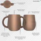 | Teenie Tiny™ Silicone Developmental Baby-Led Weaning Drinking Cups (2 pack) (Warm Taupe)