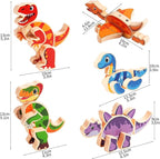 Wooden Take Apart Dinosaur Blocks Playset,Magnetic Dinosaur Building Toys,STEM Montessori Educational Fine Motor Skill Learning Birthday Gift for 3 4 5 6+ Years Old Boy Girl Kids