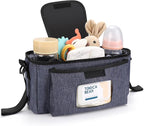 Accmor Universal Stroller Organizer with Insulated Cup Holder and Shoulder Strap, Stroller Bag Caddy Organizer Stroller Accessories for Uppababy, Baby Jogger, Nuna, Doona, Britax Strollers