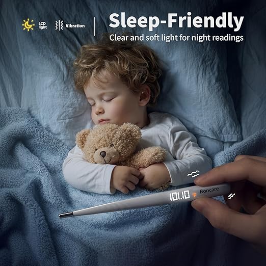 Boncare Rechargeable Digital Basal Thermometer for Ovulation & Body Temperature - Underarm Use Only for Fast Accurate Reading for Adults, Kids & Baby