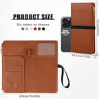 Travel Passport Wallet, RFID Blocking Passport Holder with Zipper, Passport Cover for Women Men, PU Leather Travel Document Organizer with Card Slots, Gift for Family Friends, Brown