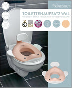 Kindsgut Potty Training Seat in whale design, designed in Germany, suitable for all toilet shapes non-slip toilet seat, Peach
