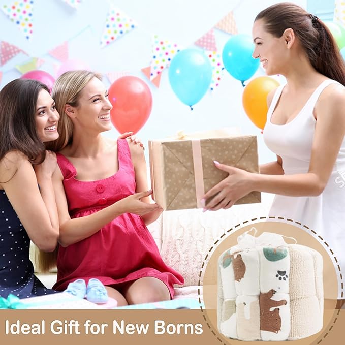 softan Baby Washcloths, 24Pack Baby Wash Cloths Extra Soft & Ultra Absorbent, Baby Towels Face Towel Unisex for Boys Girls Face & Body, Washclothes Gentle on Sensitive Skin, 9''x 9'' Bear