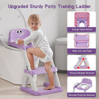 Potty Training Seat, Toddler Toilet Seat for Kids Boys Girls, 2 in 1 Potty Training Toilet for Kids, Splash Guard Anti-Slip Pad Step Stool, Adjust High Potty Chair for Toddler Kid Boys Girls
