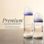 Lansinoh Anti-Colic Glass Baby Bottles, 5 Ounces, 4 Count Bottles for Feeding, Baby Essentials, Includes 4 Slow Flow Nipples, Size S