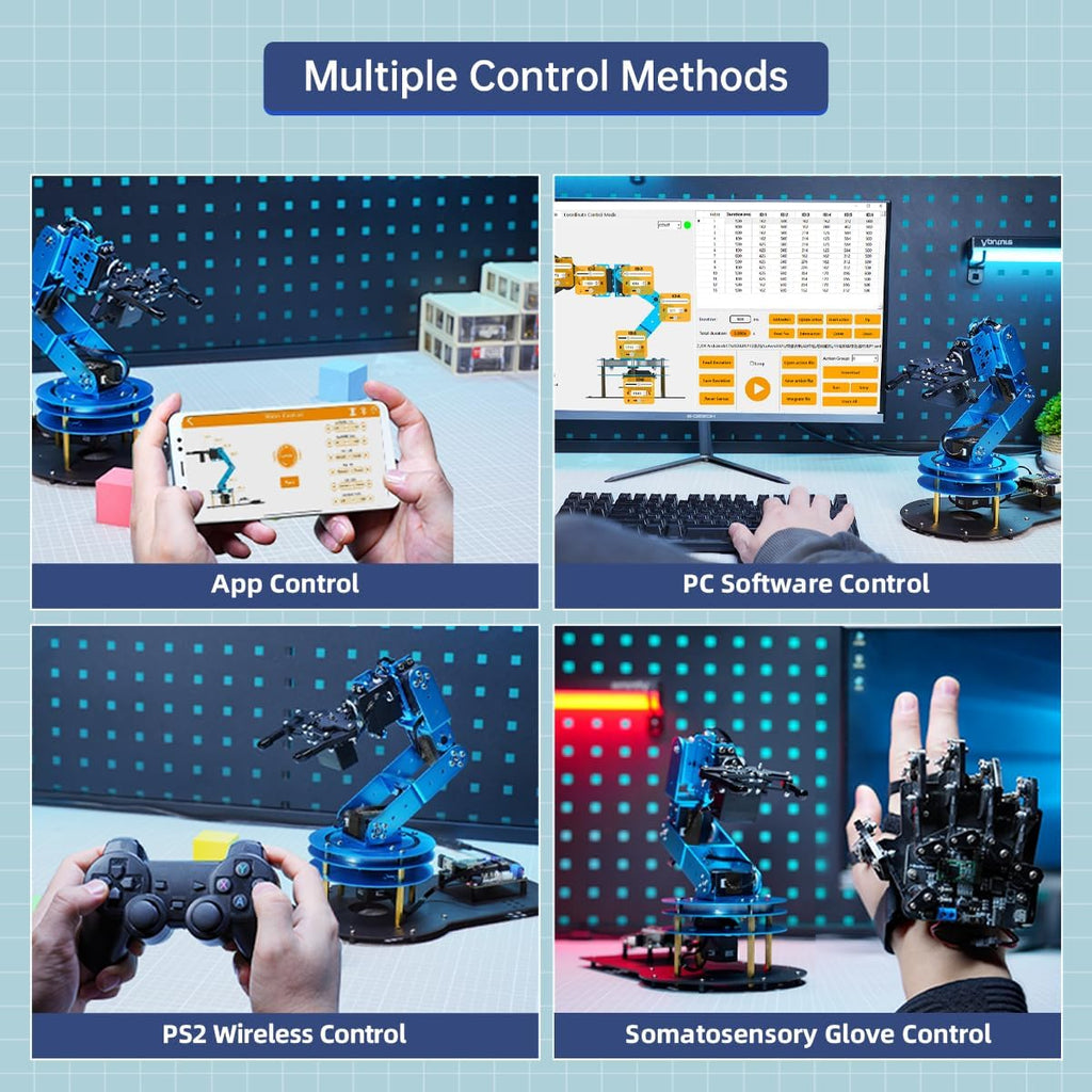 Robotic Arm Kit 6DOF Programming Robot Arm with 6 Servos, Handle, Mechanical Claw, etc, PC Software APP Control with Tutorial for Arduino STEM Education & Engineering Science Kits, LeArm Open Source