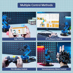 Robotic Arm Kit 6DOF Programming Robot Arm with 6 Servos, Handle, Mechanical Claw, etc, PC Software APP Control with Tutorial for Arduino STEM Education & Engineering Science Kits, LeArm Open Source