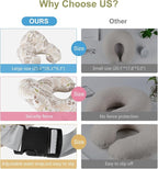 Nursing Pillow for Breastfeeding, Breastfeeding Essentials for Newborn, More Support for Mom and Baby, with Adjustable Waist Strap and Removable Cotton Cover (Big Leaves)