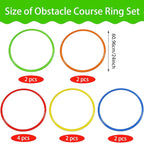 Libima Obstacle Course Ring Set Exercise Hoop Large Hoop Plastic Toys Playground Toys for Gymnastics Practice Party Games Educational Activities Holiday Decor, 5 Colors(12 Pcs,24 Inch)