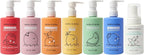 Dabble & Dollop Rainbow of Bubbles – Natural 4-in-1 Bath Set for Kids, Includes Bubble Bath, Body Wash, Shampoo, No Parabens/Sulfates, Vegan, Gluten-Free, Tear-Free (7-Pack)