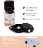 Essence Wearable Aromatherapy Nasal Diffuser – Immunity Blend Essential Oil Nose Ring Refresh Kit – Personal Scent Clip for Travel, Work & Everyday Use – Made in USA