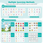 56PCS Building Blocks, Alphabet & Number Stacking Blocks for Toddlers with Storage Pull Toy Car & ABC Cards, Preschool Early Learning & Educational Toys, Baby Kids Birthday STEM Toys 3 4 5 6