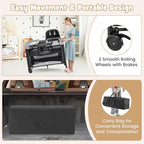 BABY JOY 4 in 1 Pack and Play, Portable Baby Playard with Bassinet & Diaper Changing Table, Infant Bassinet Baby Crib Activity Center with Toys & Oxford Bag from Newborn to Toddlers (Dark, Classic)