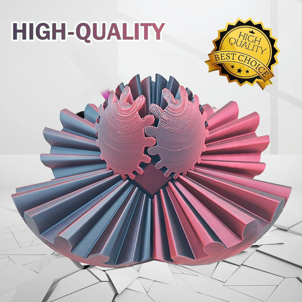 Gear Ball for ADHD 3D Printed Gear Ball Steampunk Whirling Wonder Fidget Toy Gearsphere Gear Ball for Stress and Anxiety Relaxing Fidget Ball Ideal for Sensory Needs and Autism (Laser Black Red)