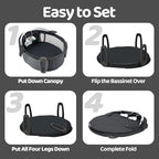 Pamo babe Portable Bassinet and Play Space Baby Dome with Toys and Canopy Travel Crib for Newborn