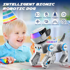 Robot Dog Toys for Kids – Smart Interactive Robot Puppy with Bluetooth,Touch Sensor, Dance Tricks, LED Eyes, 2 Rechargeable Batterys, Gift for Kids Boys and Girls(Gray)