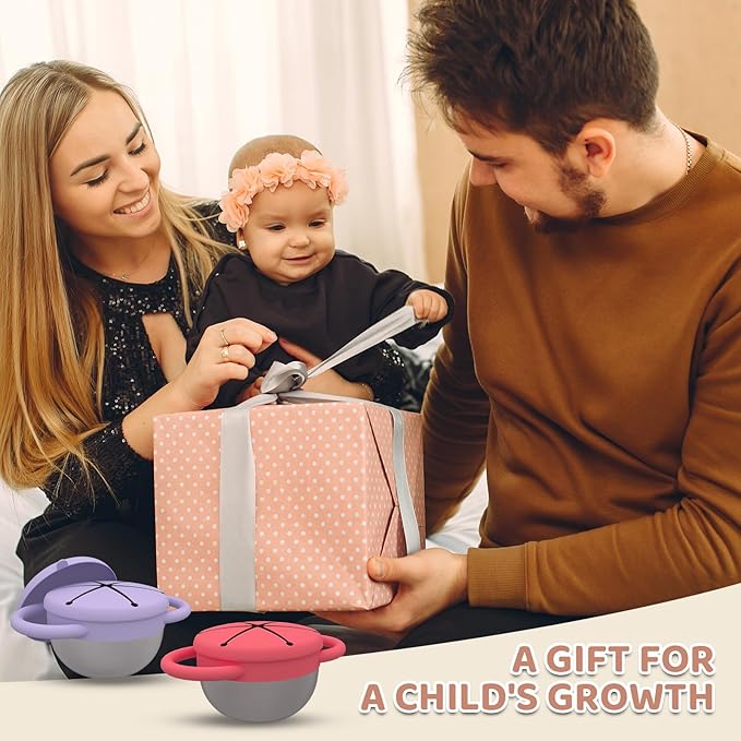 Stainless Steel Snack Containers for Kids, 2 Pack Toddler Snack Containers with Silicone Lids & Handles, Safe and Durable, Snack Cups for Toddlers Spill Proof