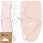 Baby Swaddle Sleep Sacks with Zipper - 3-Pack Swaddles for Newborns 0-3 Months, Infant, Baby Girls, Boys, Soft & Durable Newborn Sleep Sack, Easy Diaper Change Swaddling Blanket (ABC Land Rose)