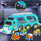 Veslier Toy Trucks Car for 1 2 3 4 5 Year Old Toddlers Boys Girls,Trucks Toys 5 in 1 Construction Vehicles Toys for Kids Boys Girls,Car Trucks Toys with Light Sound,Christmas Birthday Gifts.