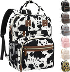 Large Capacity Baby Diaper Bag Backpack with Insulated Pockets, Waterproof, Stylish Cow Print Design, Suitable for Boys and Girls