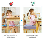 Toddler Booster Seat for Dining Table, PU Washable Double Safe Straps Non-Slip Bottom Booster Seat Cushion, Strong Support Portable Travel Booster Seat for Chair (Purple)