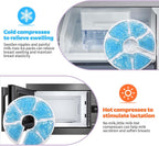 Breast Therapy Ice Packs, Hot and Cold Breast Pads, Breastfeeding Essentials Large Gel Bead Packs for Moms, 2 Pack (Blue, M)