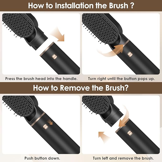 Blow Dryer Brush 5 in 1, Multi Ionic Hair Dryer Brush Set, Auto Air Wrap Hair Styler with 3 Temperature, Powerful Hair Styling Tools Set for Fast Drying, Curling, Straightening & Smoothing