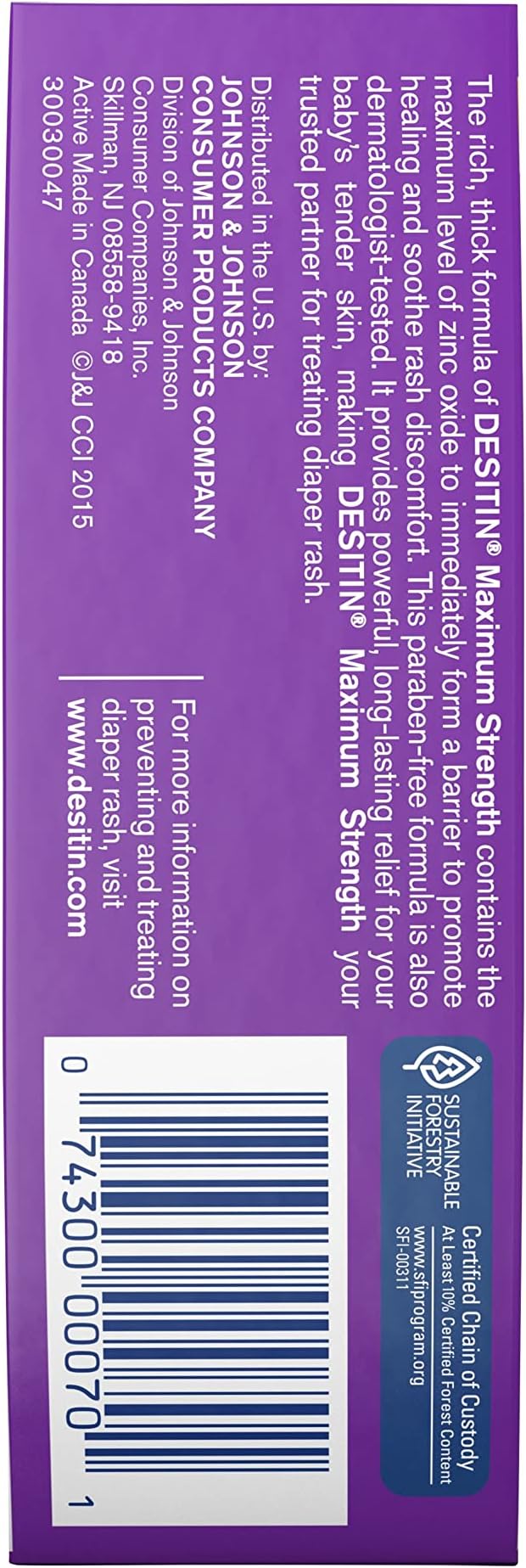 Desitin Maximum Strength Baby Diaper Rash Cream with 40% Zinc Oxide for Treatment, Relief & Prevention, Hypoallergenic, Phthalate- & Paraben-Free Paste, Travel Size, 2 oz (Pack of 6)