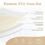 PopsyKosy Super 1 Inch Thick Premium Quality Exercise & Baby Foam Play Mats - Expandable & Large Non-Toxic Odorless Floor Mat - 6 Tiles Spacious 6x4ft - Peel-Resistant - Ecru Linen