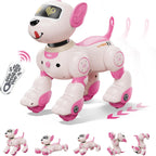 Programmable RC Robot Dog Toy with Voice for Kids, 2.4GHz Remote Robot Pet with Touch Sensors, Remote Control Robot Dog Toy Over 20+ Responses, Robot Birthday Gift Toys for Girls