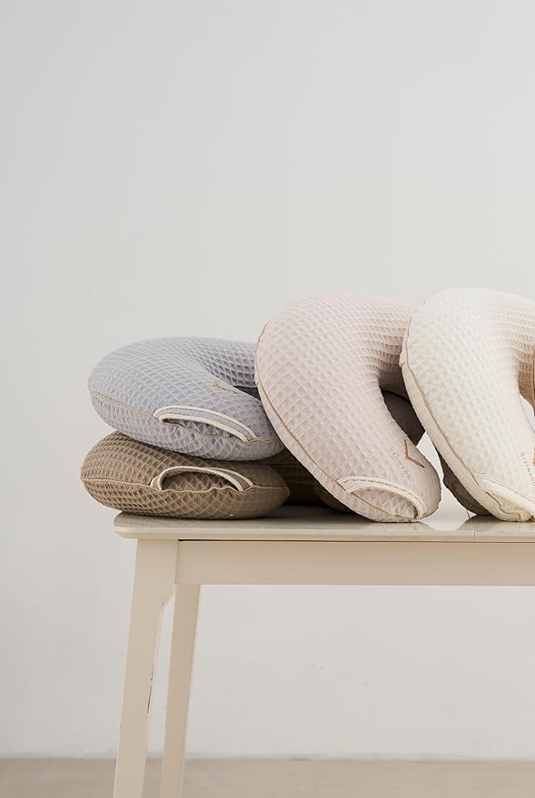 Organic Cover for Nursing Pillow • Premium Quality 100% Cotton Oeko-Tex Standard • Cover for Breastfeeding and Bottle Feeding Pillow • Soft and Breathable • Only Cover (Brown waffle)