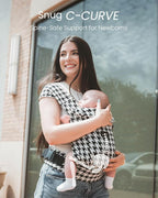 GROWNSY Baby Carrier Newborn to Toddler, Cozy Baby Wraps Carrier, Ergonomic Baby Carrier with Head Support, Houndstooth Black
