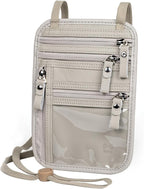 Neck Wallet - Rfid Wallet Women - passport holder for travel - Travel Wallet Passport Holder For Travel Women - 10.3x6.8inch (Silver White)