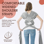 Acrabros Baby Wrap Carrier,Hands Free Baby Carrier Sling,Lightweight,Breathable,Softness,Perfect for Newborn Infants and Babies Shower Gift,Grey