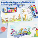 12 Packs Watercolor Paint Set Bulk, 12 Vibrant Colors Washable Watercolors with Brushes for Kids, Art Activities Painting Supplies for School Classroom Home