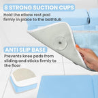 Bath Kneeler and Elbow Rest Pad Set, Premium Gift for Expecting Moms, Non-Slip Thick Kneeling Pad, Knee Saver with Toy Organizer (Large, Blue)