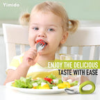 Toddler Utensils - Baby Forks and Spoons Set - Kids Stainless Steel Silverware - Children Safe - Self Feeding - Dishwasher Safe (Orange + Green)