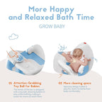 BabyBond Baby Bath Seat with Sitting & Lying 2 Modes, 3-Speed Adjustment, Powerful Suction Cups, Infant Bathtub Chair with Soft and Comfortable Towel, Folding and Hanging