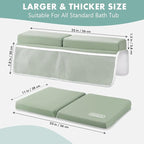 beiens Bath Kneeler and Elbow Rest Pad Set - 1.5'' Comfortable Thick Baby Bath Kneeler Pads, Quick Dry Soft Kneeling Pad for Baby Bath Time, Non-Slip Knee& Arm Support Bathtub Mat with Toys Organizer