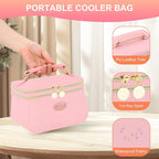 PIIOSER Breast Milk Cooler Bag with 2 Ice Pack, Fit 6 Breastmilk Storage Bags Up to 8Oz, Insulated Baby Bottles Tote Bag for Daycare and Breastfeeding Mom (Pink-XS)