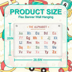 Alphabet Banner Playroom Decor Wall Hanging, Playroom Wall Decor Banner Flag, ABC Chart for Wall for Toddlers, Wall Flag Nursery Bedroom Toddler Room Decor Classroom Decorations, Banner for Room