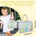 Qizfun Busy Board Book Montessori Toys for 1 2 3 4 Year Old, Boy Girl Birthday Gifts, Educational Sensory Learning Toys for Toddlers 1-3, Car Airplane Travel Activities Toys for Kids Ages 2-4 Year Old