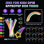 272 PCs Glow Party Supplies, 24 Foam Glow Sticks, 24 LED Glasses and 200 Glow Sticks ＆ Bracelets, 12 Glow sticks headband 12 Fiber Optic Hair Light，Glow Neon Party Favors for Wedding, Concert, Raves