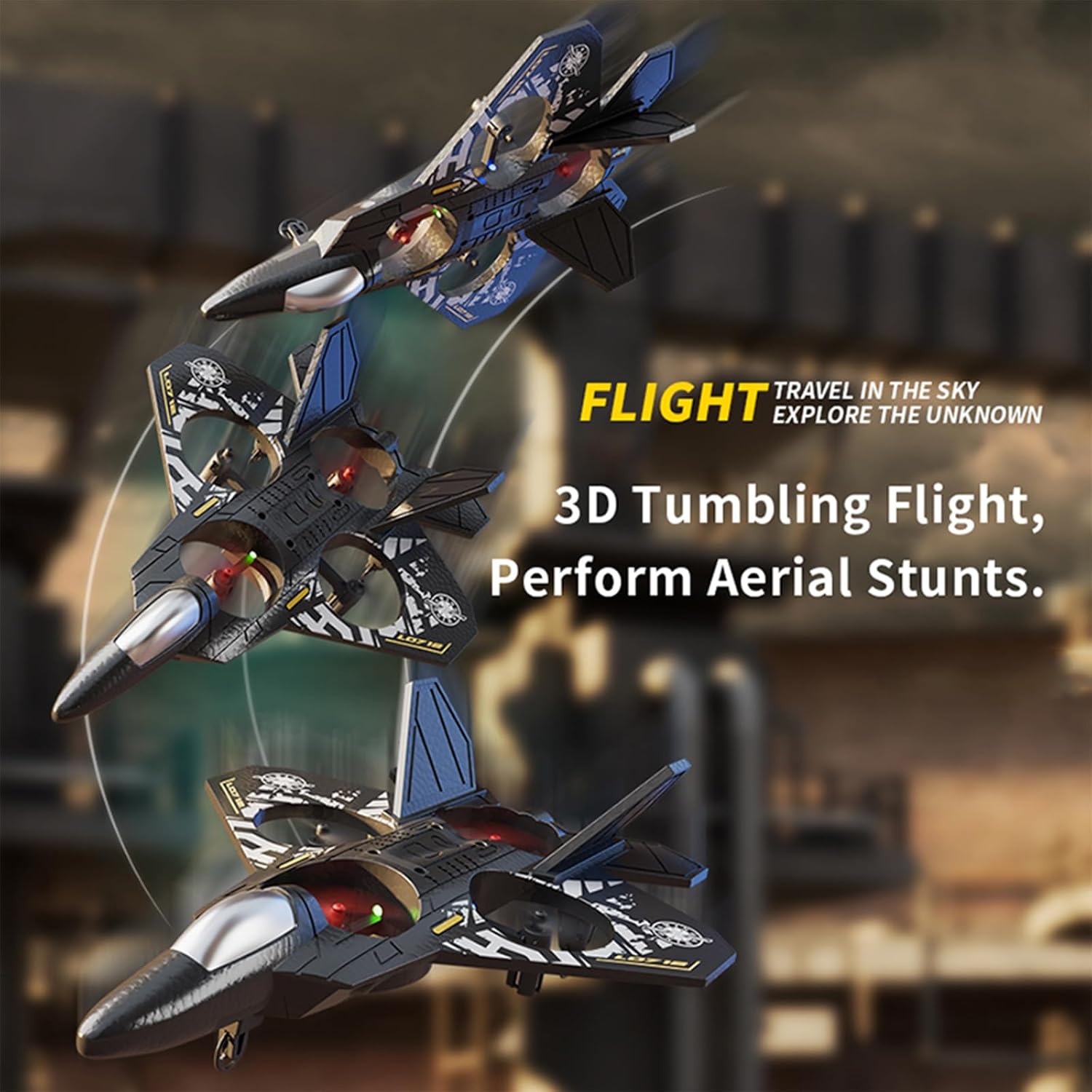 RC Fighter Airplane RC Helicopter Quadcopter,Mini Drone Remote Control Jet Plan,Stuntwith 360° Flip,Easy to Fly RC Plane Beginner Toy for Boys Girl Adult Kids (Grey Gold)